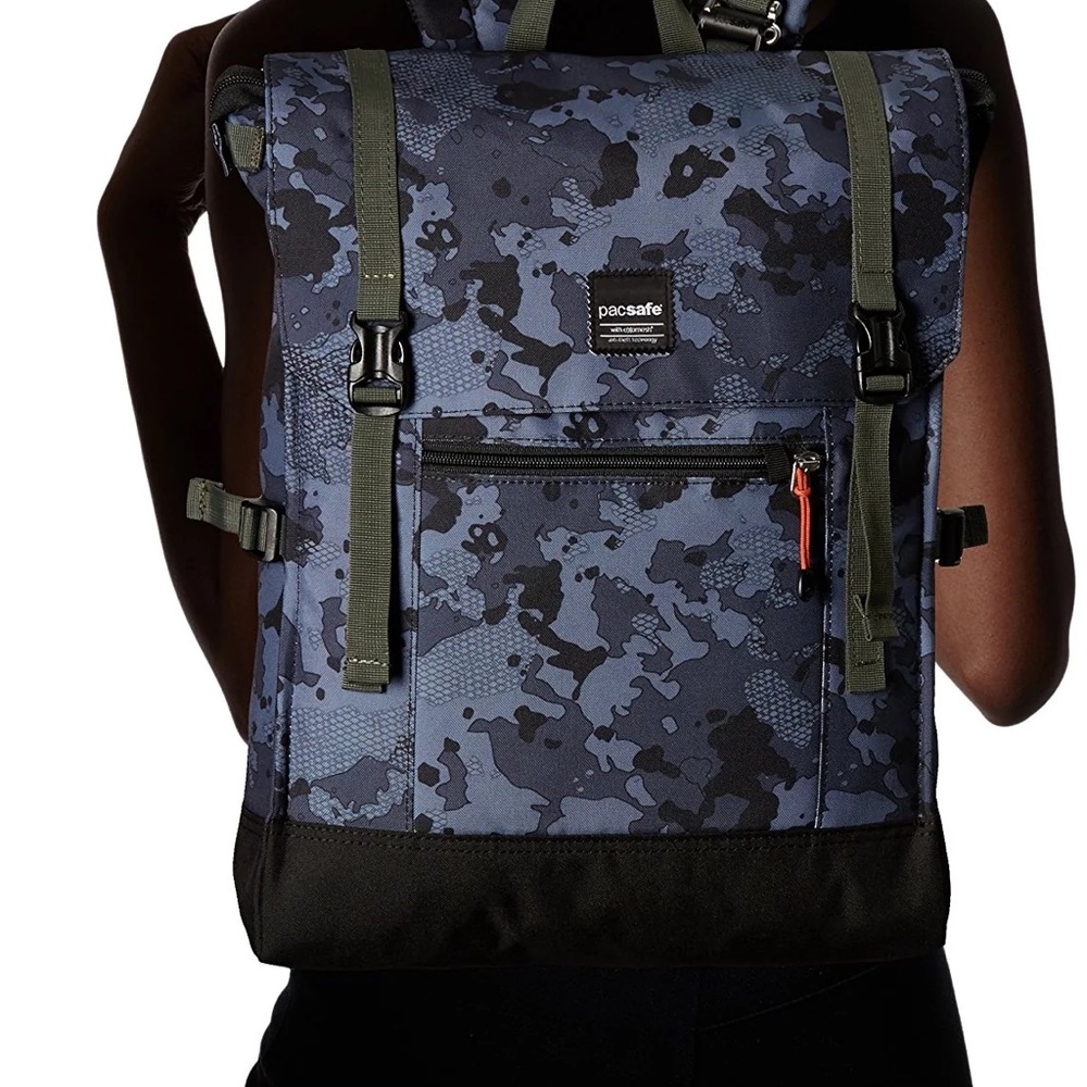 PacSafe Anti Theft Backpack 14L in Blue Camo